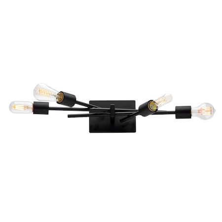 3 Lights Matte Black Sconce